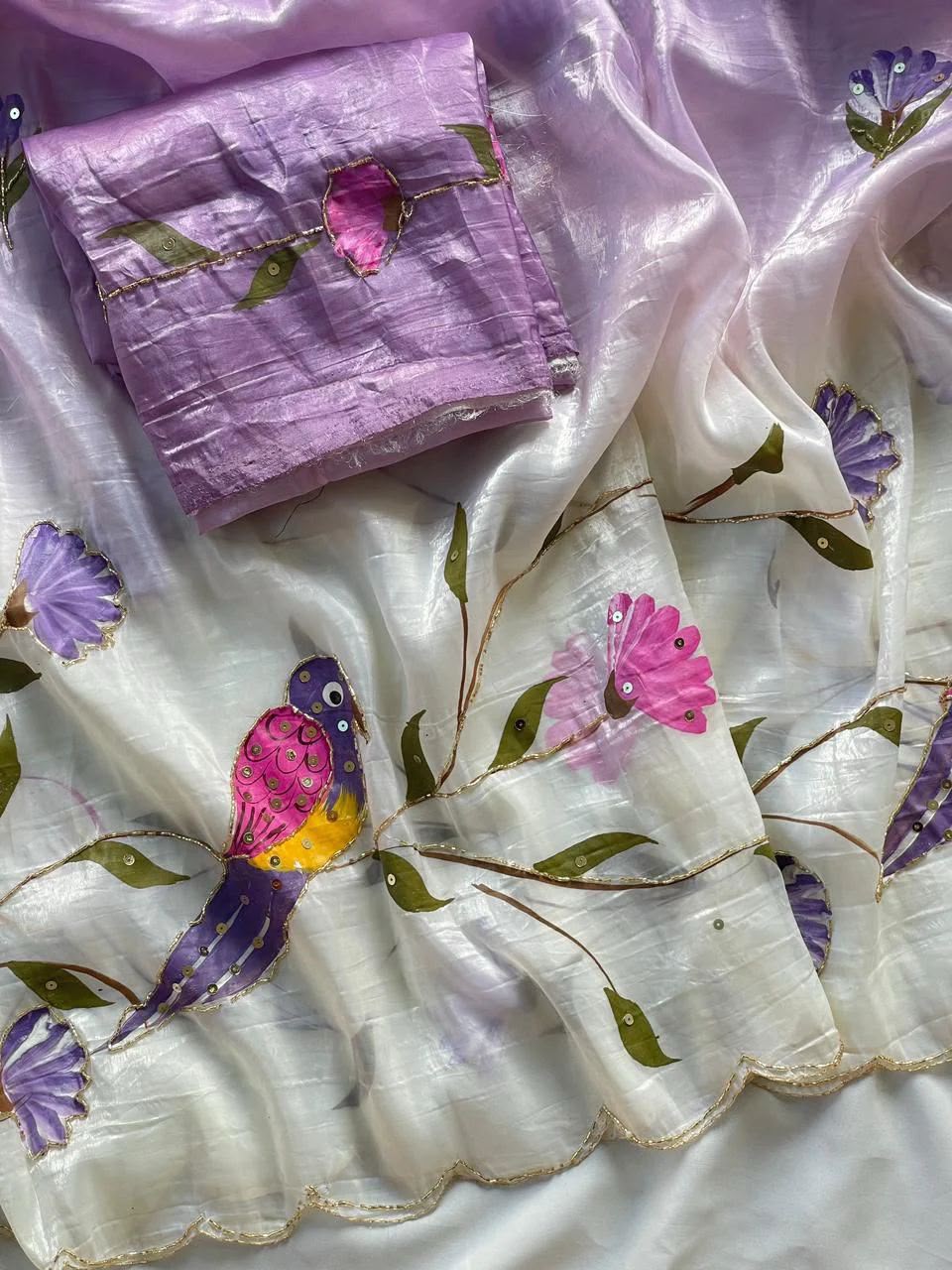 Crush dual shade sarees