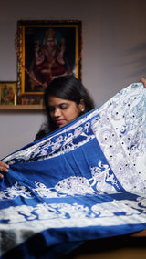 Satin crepe saree