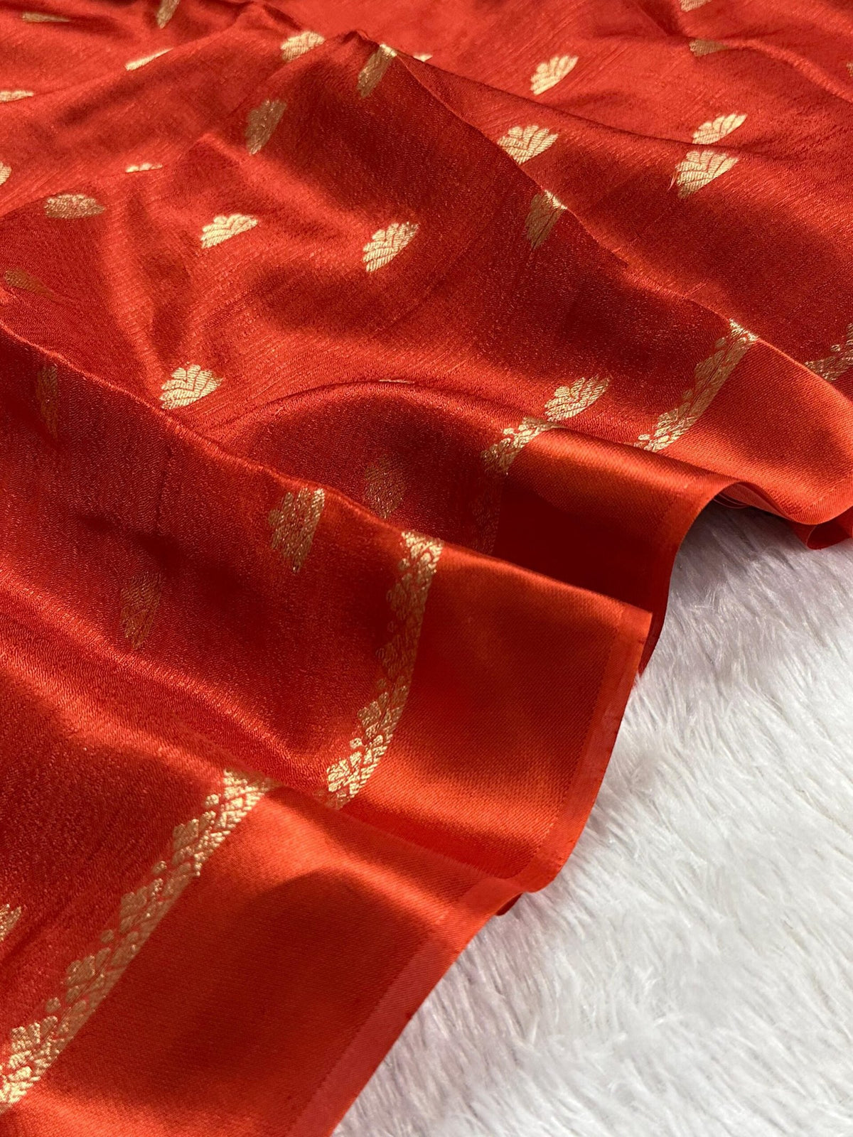 Pure soft Viscose Khadi silk fabric with satin border both side and jacquard half flower butti all over with running blouse