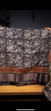 New exclusive traditional bagru print chiniya silk sarees with printed blouse piece . All designs made by natural colours and natural dyes. ✨️ Sarees length 6.50 mtrs with blouse piece