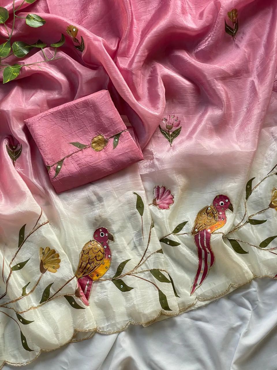Crush dual shade sarees