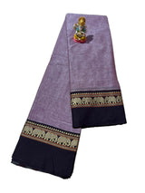 NARAYANPETH Temple border with Stripe pallu and Running blouse