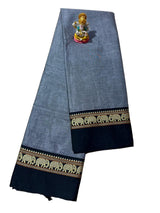 NARAYANPETH Temple border with Stripe pallu and Running blouse
