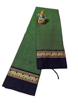 NARAYANPETH Temple border with Stripe pallu and Running blouse
