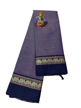NARAYANPETH Temple border with Stripe pallu and Running blouse
