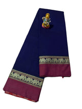 NARAYANPETH Temple border with Stripe pallu and Running blouse