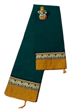 NARAYANPETH Temple border with Stripe pallu and Running blouse