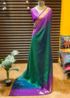 *semi soft silk kanjivaram sarees*All over *weaving buttas over body with contrast big _Pochampally ikkat resham woven border both sides and royal woven Pallu with tassels_*🧶Pairs with *contrast woven blouse*🧵