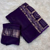.....25 days to ship...Viscose mysore crepe silk saree with running blouse and weaving bandhani garchola pattern Pallu Saree in super trending colorWith running blouse with lagdi patta