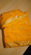 -----8 days to ship ---1499/-*VISCOSE CREPE SILK*Viscose crepe silk saree with zari border and flower motifs all overWith lining zari pallu Teamed with running viscose blouse as shown