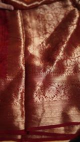 ---Prebook 25 days to ship------ Kanjivaram Bandhani Saree💖Fabric Cotton silkBlouseRunningAwesome Heavy Saree With Hand BandhejWork - Hand Bandhej