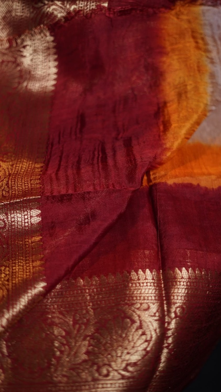 ---Prebook 25 days to ship------ Kanjivaram Bandhani Saree💖Fabric Cotton silkBlouseRunningAwesome Heavy Saree With Hand BandhejWork - Hand Bandhej
