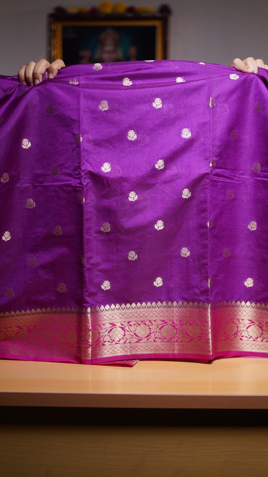 Dupain silk with contrast pallu and blouse
