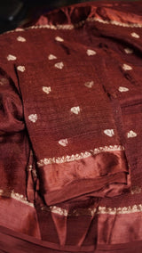 Soft Viscose Khadi silk fabric with satin border both side jacquard birds figure design all over with running blouse Partywear trending saree