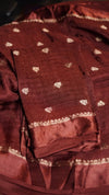 Soft Viscose Khadi silk fabric with satin border both side jacquard birds figure design all over with running blouse Partywear trending saree