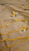 Fabric - Star Georgette Floral Thread Embroidery Work With Scalloped Cutwork Border Blouse - Contrast Embroidery Work BlouseSaree cut - 5.5 meter Blouse cut - 0.8 meterWeight - 550 Grams