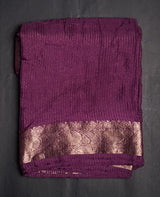 Viscose Chinon silk saree with lurex zari in body and jacquard weave borderwith matching viscose zari butti blouse Saree with perfect width and color quality