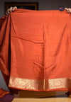 Viscose Chinon silk saree with lurex zari in body and jacquard weave borderwith matching viscose zari butti blouse Saree with perfect width and color quality