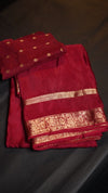 *Royale crepe*Pure viscose mysore crepe silk saree with bentex concept gap border and lining zari palluPaired with matching butti weave viscose blouse