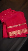 *Royale crepe*Pure viscose mysore crepe silk saree with bentex concept gap border and lining zari palluPaired with matching butti weave viscose blouse
