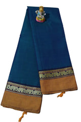 NARAYANPETH Temple border with Stripe pallu and Running blouse