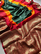 ---Prebook 25 days to ship------Kanjivaram Bandhani Sareeđź’–Fabric Cotton silkBlouseRunningAwesome Heavy Saree With Hand BandhejWork - Hand Bandhej