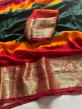 ---Prebook 25 days to ship------Kanjivaram Bandhani Sareeđź’–Fabric Cotton silkBlouseRunningAwesome Heavy Saree With Hand BandhejWork - Hand Bandhej
