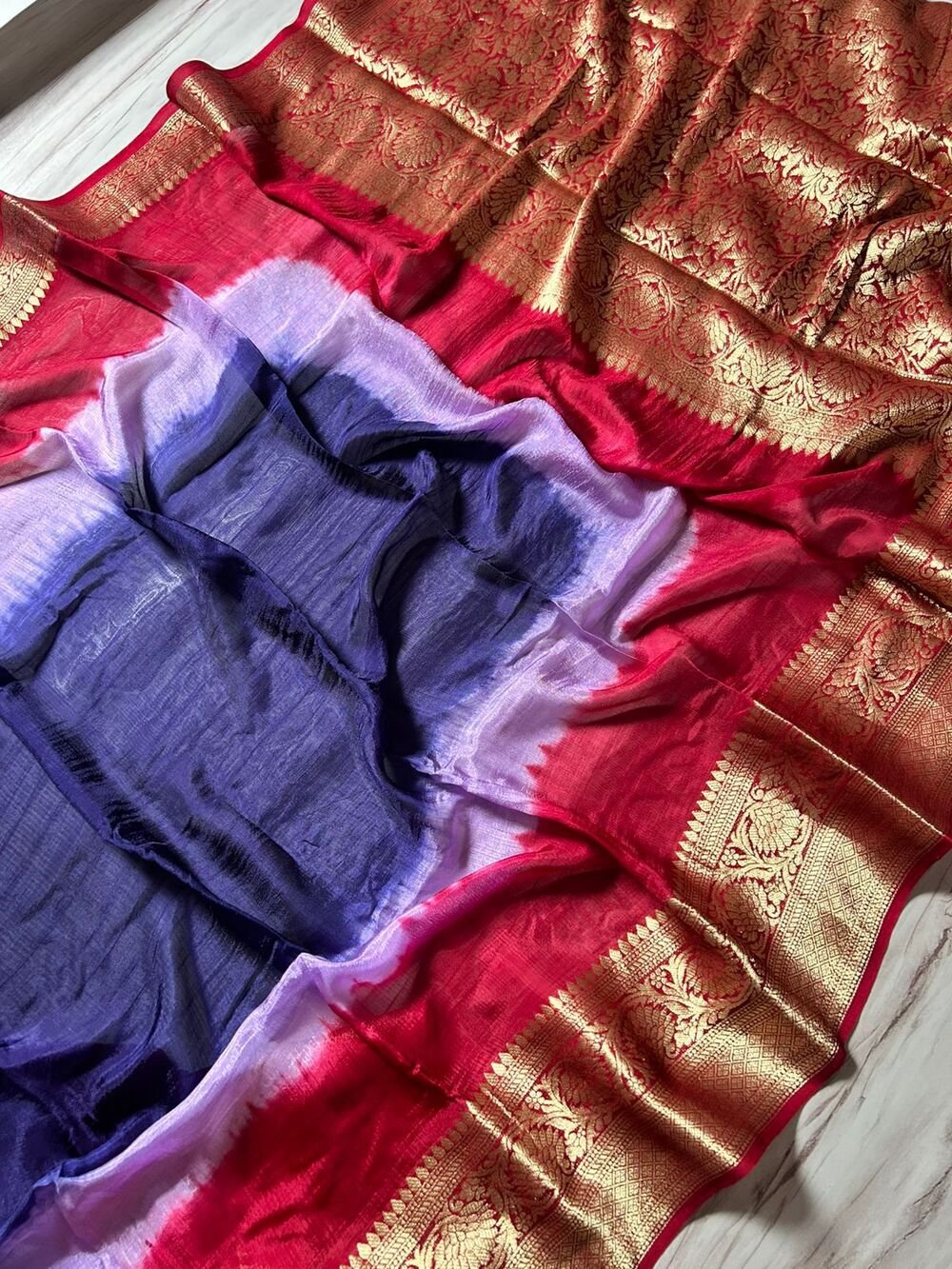 ---Prebook 25 days to ship------ Kanjivaram Bandhani Saree💖Fabric Cotton silkBlouseRunningAwesome Heavy Saree With Hand BandhejWork - Hand Bandhej