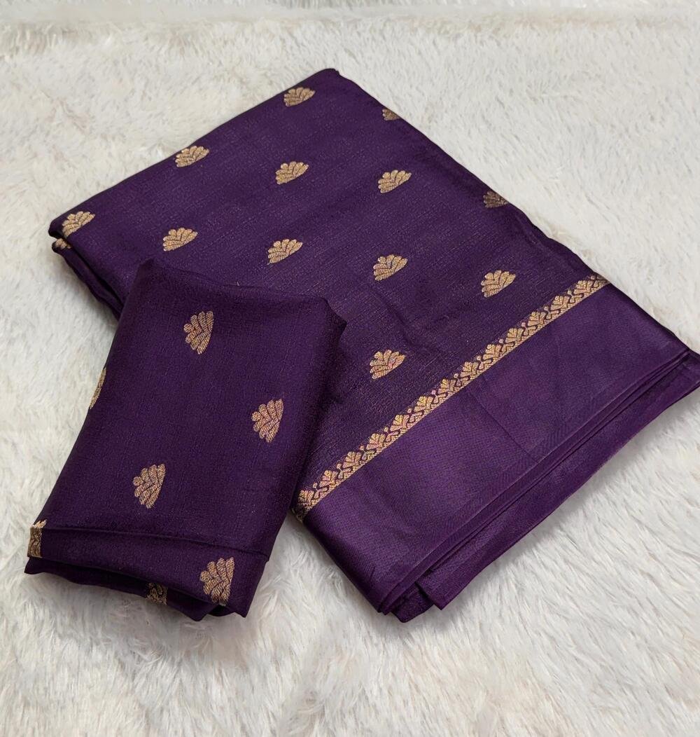 Pure soft Viscose Khadi silk fabric with satin border both side and jacquard half flower butti all over with running blouse