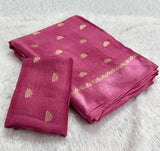 Viscose khadi silkPure soft Viscose Khadi silk fabric with satin border both side jacquard half flower figure design all over with running blouse Partywear trending saree Fabric is pure and too soft