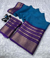 Mysore crepe silksSoft mysore crepe with zari chex pattern and contrast zari lining concept border with contrast crepe blouse Soft n flowy material, very comfortable to wear