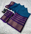 Mysore crepe silksSoft mysore crepe with zari chex pattern and contrast zari lining concept border with contrast crepe blouse Soft n flowy material, very comfortable to wear