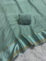 Pure Viscose Georgette saree with lurex thread chex weaving all over Saree With satin borderComes with viscose georgette Blouse