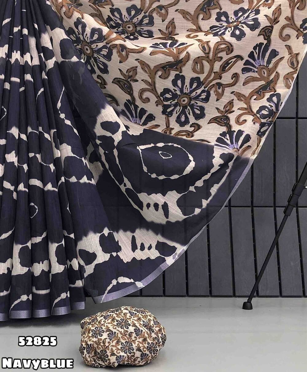 Fabric - Launching new Soft linen sibori digital print with silver zari borderBlouse - printed blouseShipping charges - 90 (all over india)Weight 510 Grams