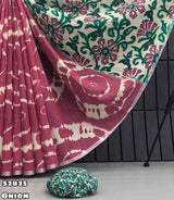 Fabric - Launching new Soft linen sibori digital print with silver zari borderBlouse - printed blouseShipping charges - 90 (all over india)Weight 510 Grams