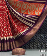 Fabric - Launching New Dola silk gemotrical design printed saree with jaquard weaving border Blouse - printed blouseWeight 450 Grams