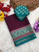 mul mul cotton Saree with print in all over saree with printed blouse of same fabric as saree Saree length -5.50 MTR Blouse length -0.80 MTR