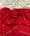 Viscose Khadi Georgette fabric with satin border both side jacquard leaffigure design all over with running blouse Shaded colour combinations Partywear trending saree