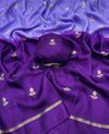 Viscose Khadi Georgette fabric with satin border both side jacquard leaffigure design all over with running blouse Shaded colour combinations Partywear trending saree