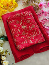 *SAREE-BLOUSE COMBO*Rangoli crush😻 Soft Crush Rangoli Saree with crush effect on itPaired with sequence embroidery work blouse