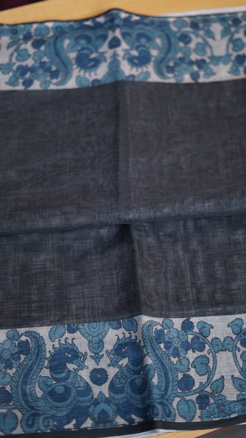 Soft linen digital saree - JO Collections