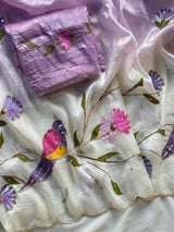 Crush dual shade sarees