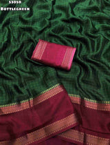 Moss Chiffon checks weaving Sarees