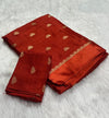 Pure soft Viscose Khadi silk fabric with satin border both side and jacquard half flower butti all over with running blouse