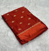 Pure soft Viscose Khadi silk fabric with satin border both side and jacquard half flower butti all over with running blouse