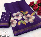 Soft Mul Cotton Floral Printed Sarees
