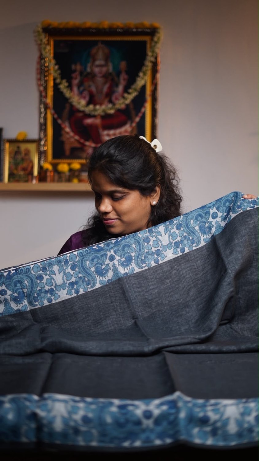 Soft linen digital saree - JO Collections
