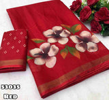 Soft Mul Cotton Floral Printed Sarees