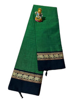 NARAYANPETH Temple border with Stripe pallu and Running blouse