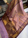 Benarasi soft katan fabric saree Contrast weaving designer pallu & jacquard blouse